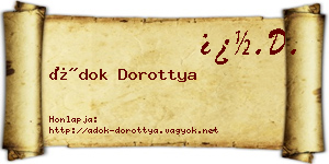 Ádok Dorottya névjegykártya